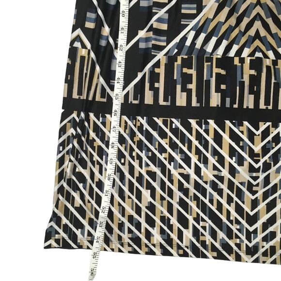 NY Collection Maxi‎ Dress Sleeveless Beaded V-Neck Geometric Mixed Print - Picture 7 of 12